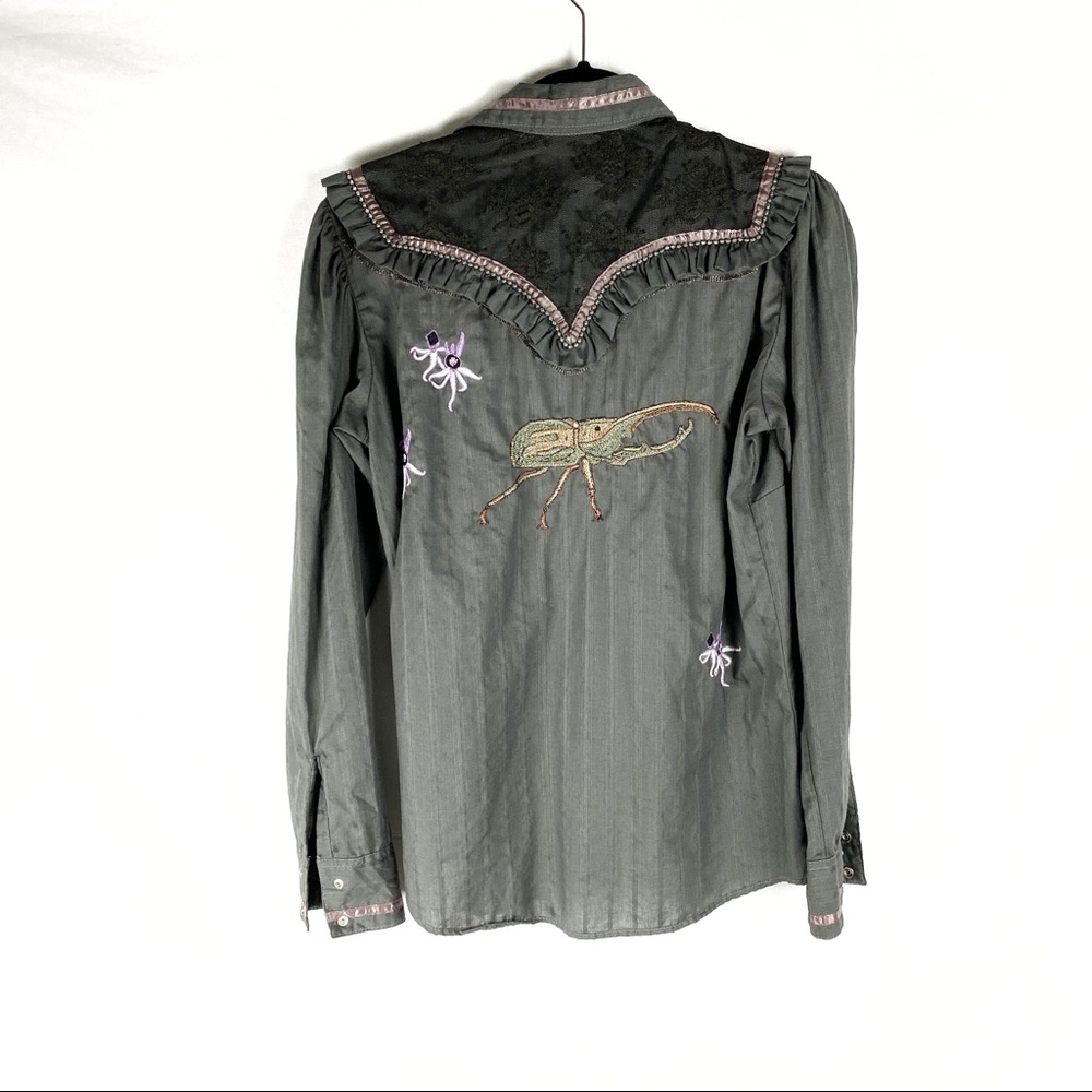 NEW Chatav Ectabit Gray Handmade Western Style Top - Picture 3 of 7